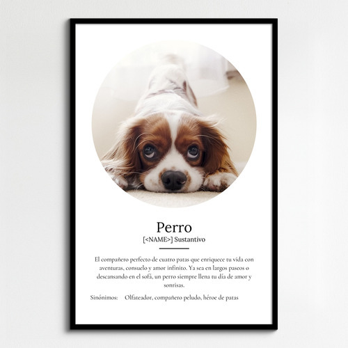 Crea tu Cartel Definición Perro Personalizado: Añade fotos y tu texto único