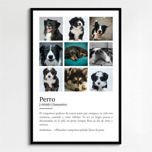 Crea tu Cartel Definición Perro Personalizado: Añade fotos y tu texto único