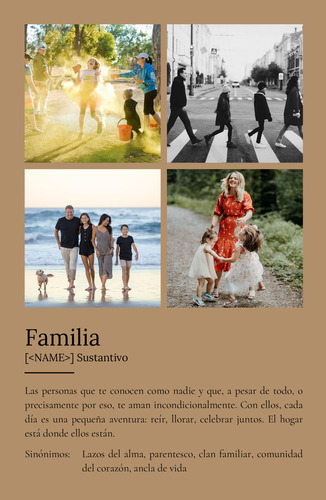 Crea tu cartel definido: Familia, personaliza con fotos y toque especial