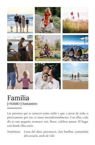 Crea tu cartel definido: Familia, personaliza con fotos y toque especial
