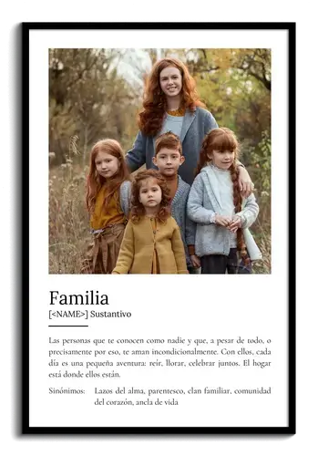 Crea tu cartel definido: Familia, personaliza con fotos y toque especial