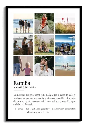 Crea tu cartel definido: Familia, personaliza con fotos y toque especial
