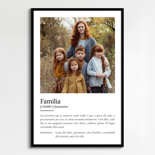 Crea tu cartel definido: Familia, personaliza con fotos y toque especial