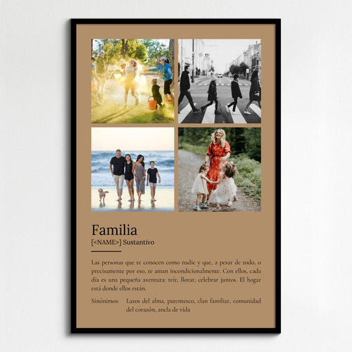 Crea tu cartel definido: Familia, personaliza con fotos y toque especial