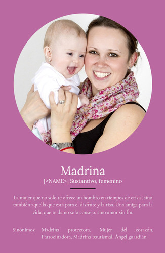 Crea tu póster definición "Madrina" personalizable para un regalo único