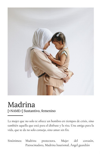 Crea tu póster definición "Madrina" personalizable para un regalo único