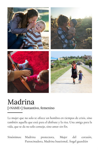 Crea tu póster definición "Madrina" personalizable para un regalo único