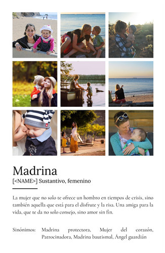 Crea tu póster definición "Madrina" personalizable para un regalo único