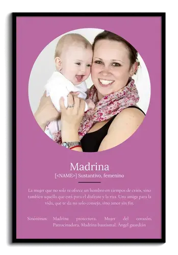 Crea tu póster definición "Madrina" personalizable para un regalo único