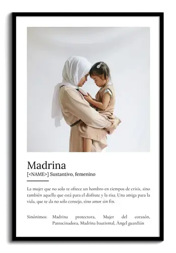Crea tu póster definición "Madrina" personalizable para un regalo único