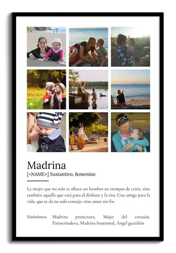 Crea tu póster definición "Madrina" personalizable para un regalo único