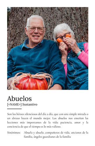 Crea un póster definiciones "Abuelos" personalizado con tus fotos