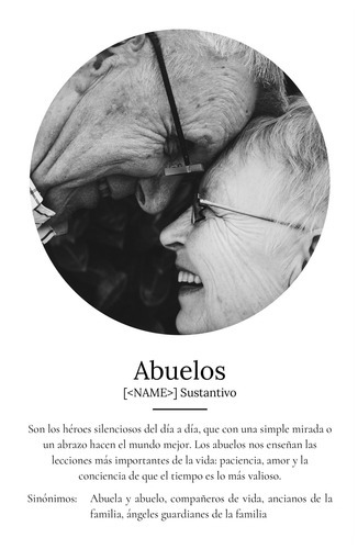 Crea un póster definiciones "Abuelos" personalizado con tus fotos