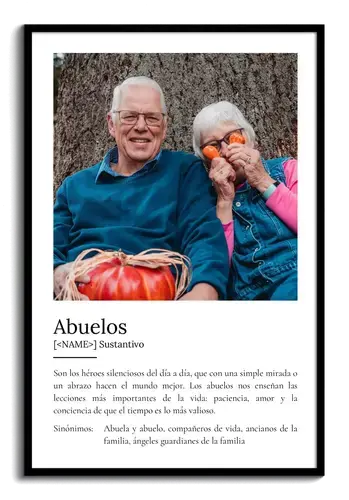 Crea un póster definiciones "Abuelos" personalizado con tus fotos