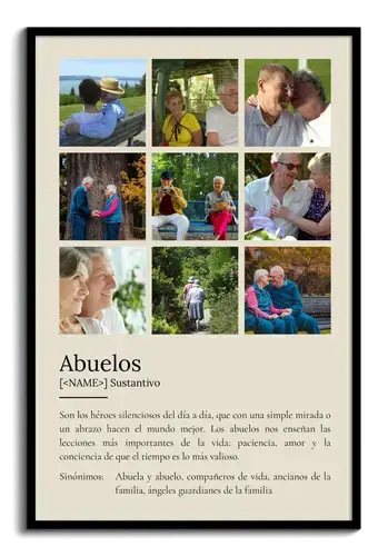 Crea un póster definiciones "Abuelos" personalizado con tus fotos