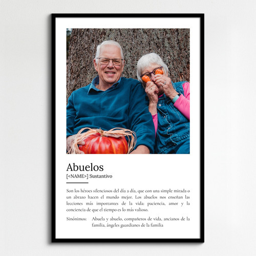 Crea un póster definiciones "Abuelos" personalizado con tus fotos