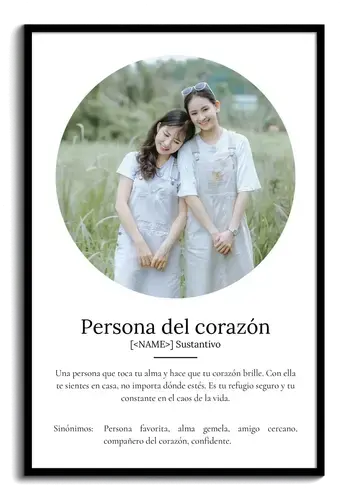 Crea tu propio Poster 'Herzensmensch' romántico y personalízalo con tus fotos favoritas
