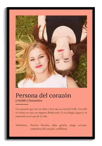 Crea tu propio Poster 'Herzensmensch' romántico y personalízalo con tus fotos favoritas