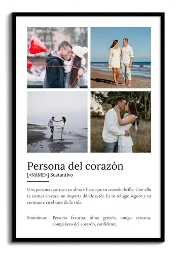 Crea tu propio Poster 'Herzensmensch' romántico y personalízalo con tus fotos favoritas