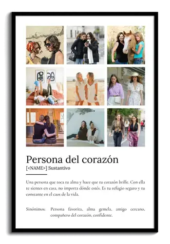 Crea tu propio Poster 'Herzensmensch' romántico y personalízalo con tus fotos favoritas