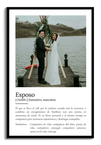 Crea tu póster personalizado para el esposo: regalo único con foto y texto adaptable