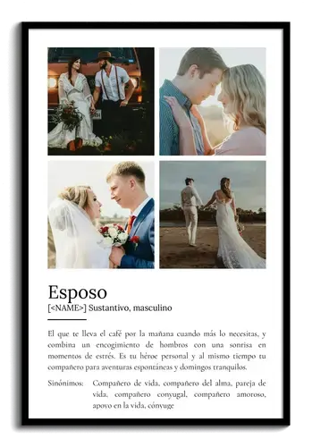 Crea tu póster personalizado para el esposo: regalo único con foto y texto adaptable