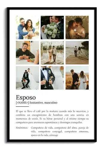 Crea tu póster personalizado para el esposo: regalo único con foto y texto adaptable