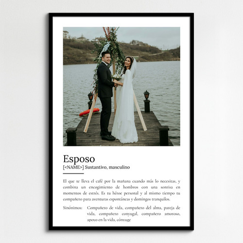 Crea tu póster personalizado para el esposo: regalo único con foto y texto adaptable