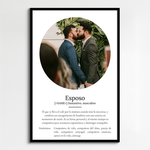 Crea tu póster personalizado para el esposo: regalo único con foto y texto adaptable