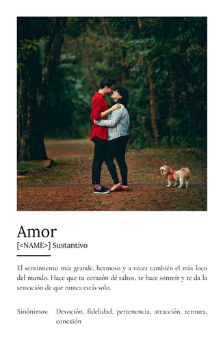 Crea tu póster de amor personalizado con foto y define tu pasión