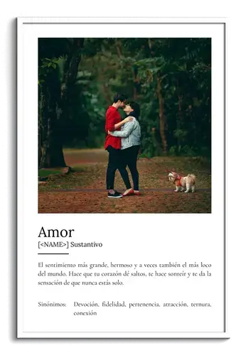Crea tu póster de amor personalizado con foto y define tu pasión