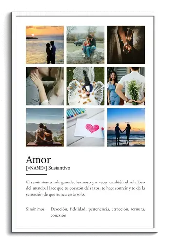 Crea tu póster de amor personalizado con foto y define tu pasión