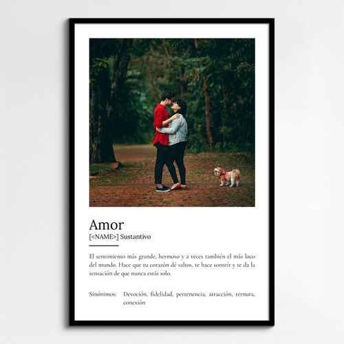 Crea tu póster de amor personalizado con foto y define tu pasión