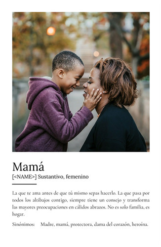 Crea un póster personalizado "Mamá" con fotos y definición única