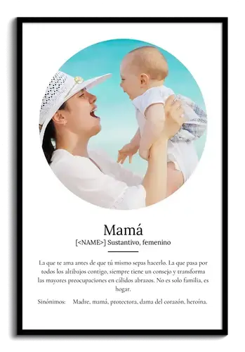 Crea un póster personalizado "Mamá" con fotos y definición única
