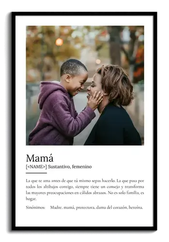Crea un póster personalizado "Mamá" con fotos y definición única