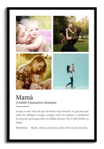 Crea un póster personalizado "Mamá" con fotos y definición única