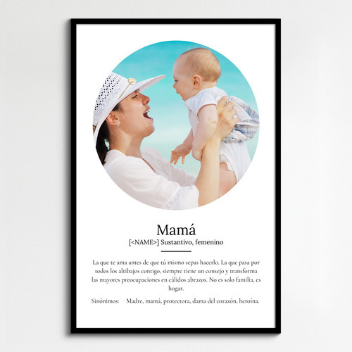 Crea un póster personalizado "Mamá" con fotos y definición única