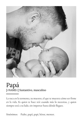 Crea tu póster para Papá personalizado con foto y definición única