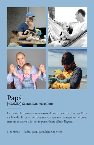 Crea tu póster para Papá personalizado con foto y definición única