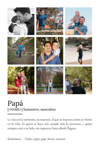 Crea tu póster para Papá personalizado con foto y definición única