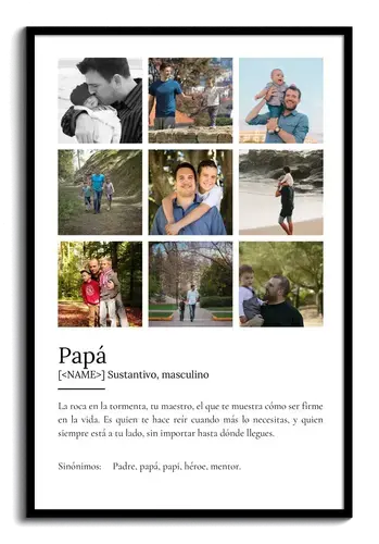 Crea tu póster para Papá personalizado con foto y definición única