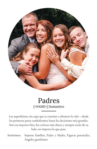 Crea tu póster de definición 'Padres' personalizado con fotos y amor