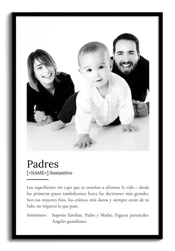 Crea tu póster de definición 'Padres' personalizado con fotos y amor