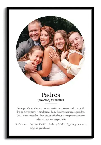 Crea tu póster de definición 'Padres' personalizado con fotos y amor