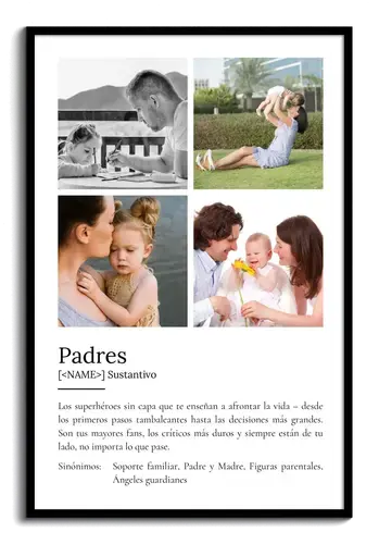 Crea tu póster de definición 'Padres' personalizado con fotos y amor