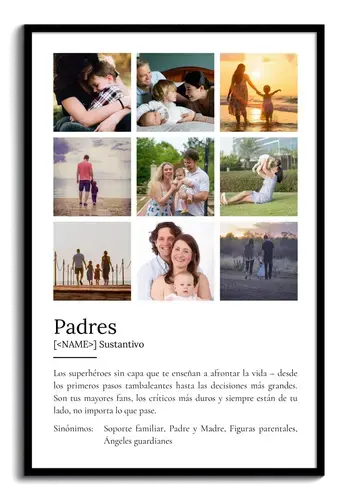 Crea tu póster de definición 'Padres' personalizado con fotos y amor