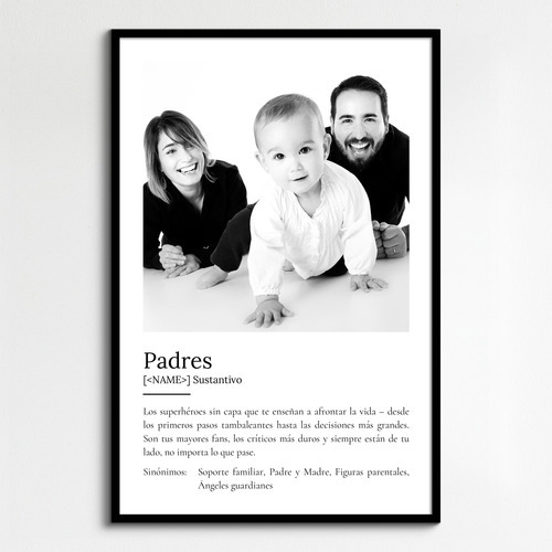 Crea tu póster de definición 'Padres' personalizado con fotos y amor