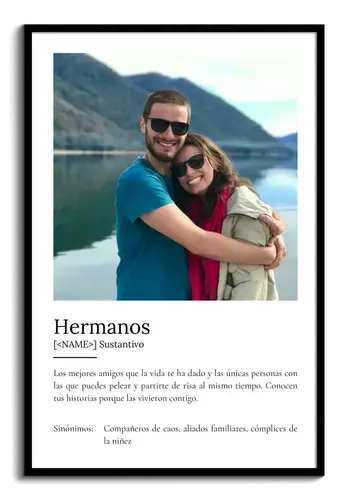 "Crea tu Póster Personalizado de Hermanos: Un regalo único"