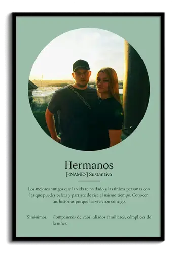 "Crea tu Póster Personalizado de Hermanos: Un regalo único"